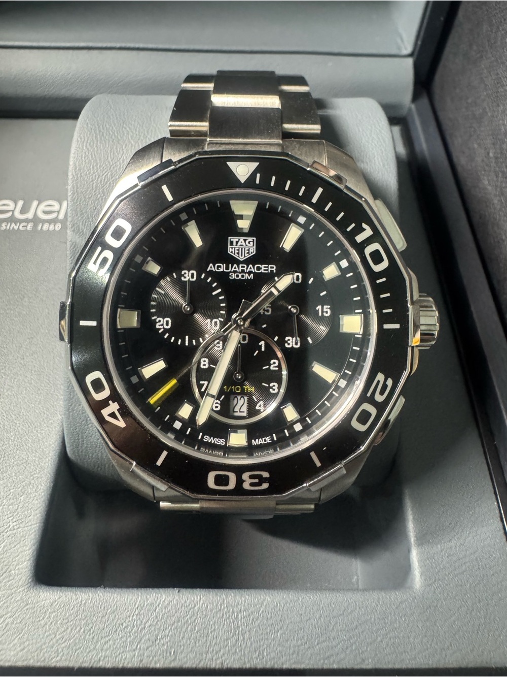 Tag Heuer Aquaracer Black and Silver Chronograph